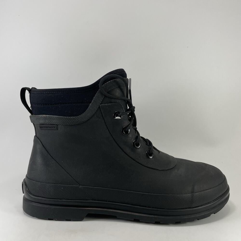 Muck Boots All Cast Lace Up Duck Boot Black Waterproof Neoprene Mens Size 11